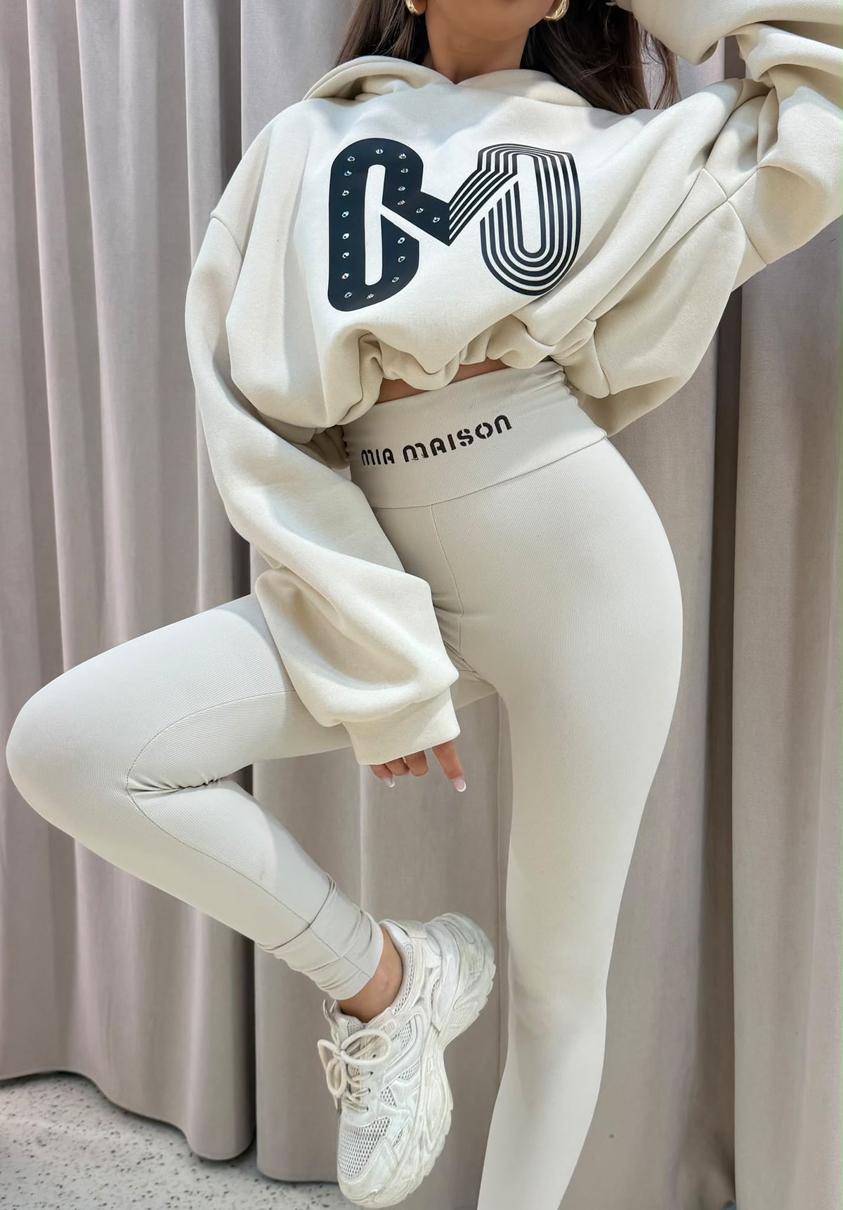 Bluza hoodie SHINE GIRL Mia Maison beżowa