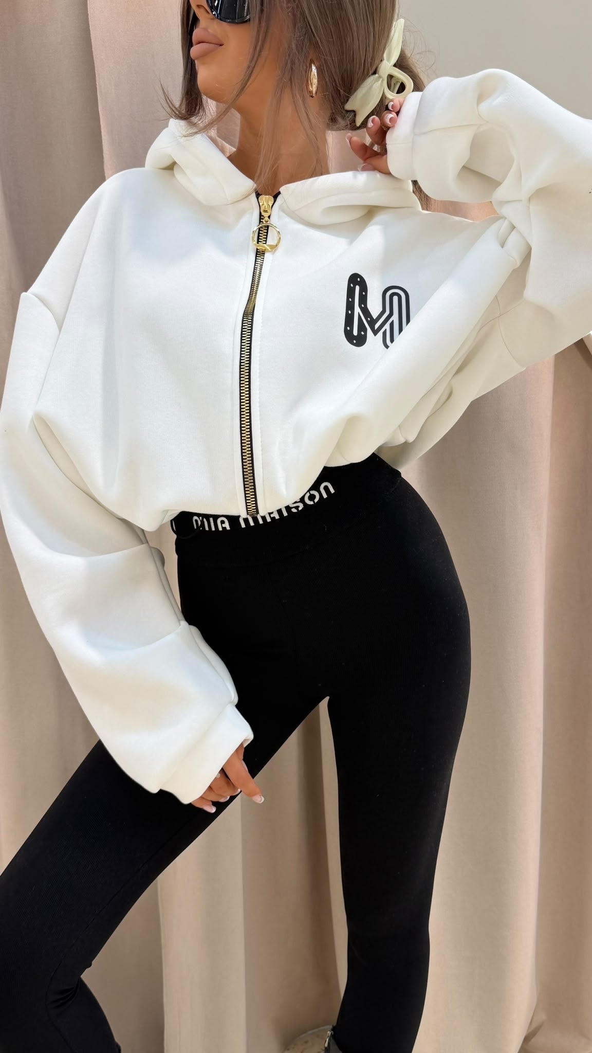 Bluza ZIP SHINE GIRL Mia Maison biała