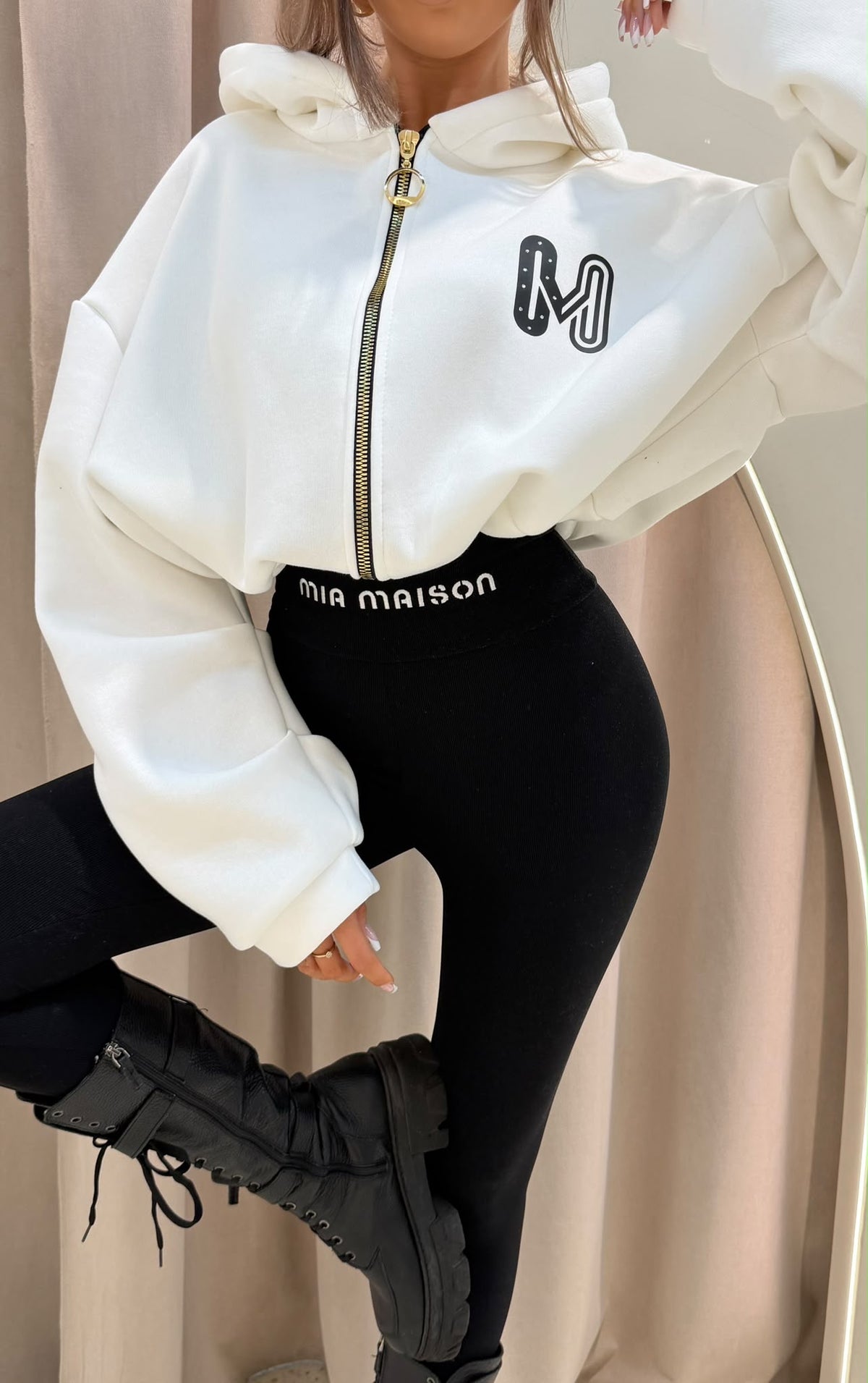 Bluza ZIP SHINE GIRL Mia Maison biała